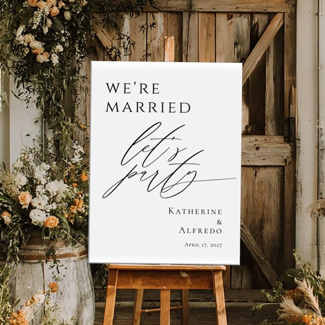 We're Married Let's Party Elopement welcome Poster (Creator Uploaded)
