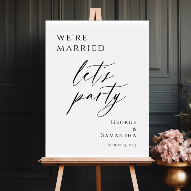 We're Married Let's Party Elopement welcome Poster (Creator Uploaded)