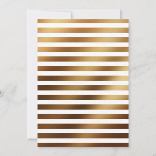 We're Married Modern Wedding Reception Gold Stripe Invitation Zazzle