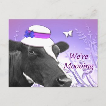 We're Mooving Girlie Cow In The Garden Postcard by StarStruckDezigns at Zazzle