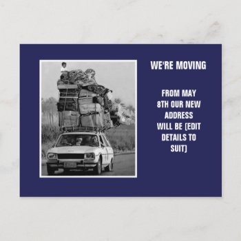 We're Moving Announcement Postcard by Bizcardsharkkid at Zazzle