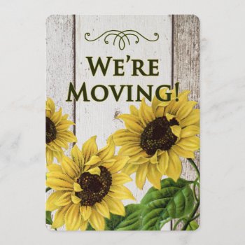 We're Moving Announcement-retro Sunflowers Announcement by GoodThingsByGorge at Zazzle