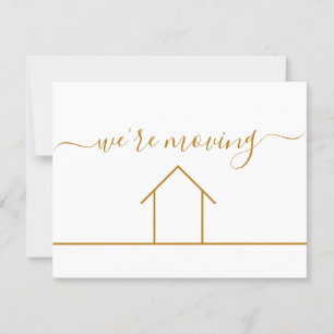 We're Moving Chic Gold Change of Address New Home Card