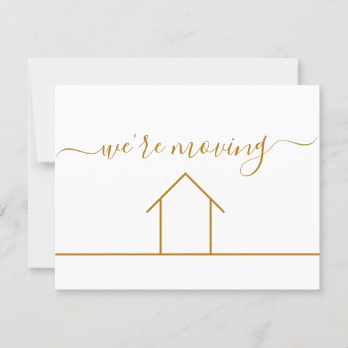 Were Moving Chic Gold Change of Address New Home Card