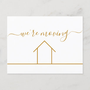 We're Moving Chic Gold Change of Address New Home Postcard