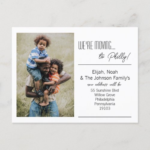 Were Moving Family Photo Announcement Postcard