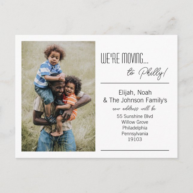 We're Moving Family Photo Announcement Postcard (Front)