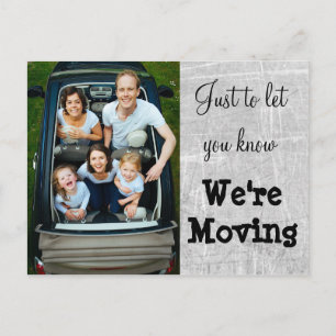 We're Moving Gray Photo New Address Postcards