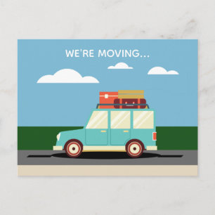 We're Moving Home Address Change Cute Custom Announcement Postcard