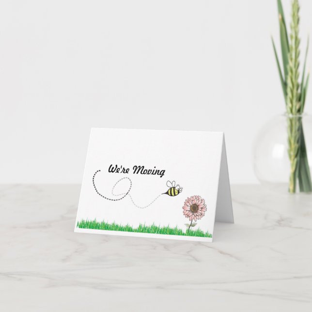 We're Moving Honey Bee Announcement (Front)