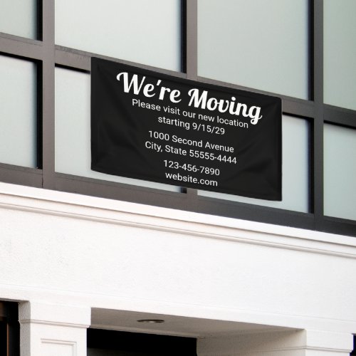 We're Moving New Address Business Relocation Black Banner