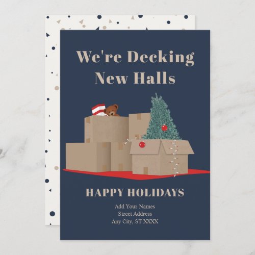 Were Moving New Address Navy Holiday Card