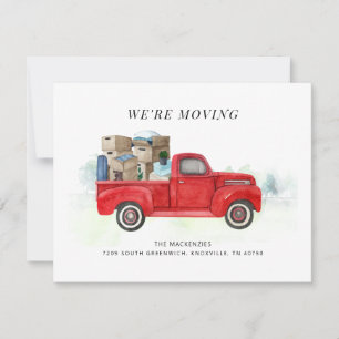 We're Moving Red Truck New Address Announcement