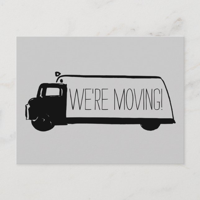 We're Moving Retro Moving Van Announcement Postcard (Front)