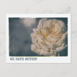 We're Moving Retro Yellow Rose Floral Roses Announcement Postcard