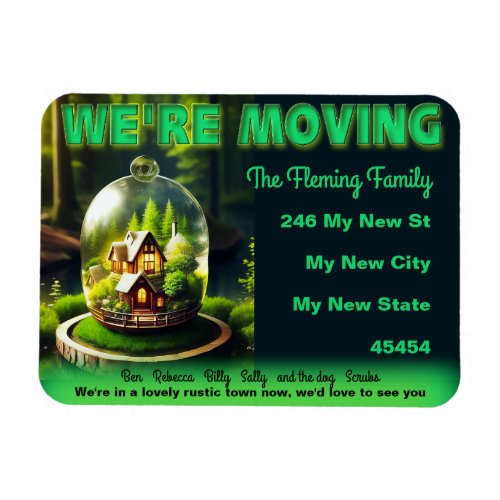 Were Moving Rustic Country Glass Dome Cover Magnet
