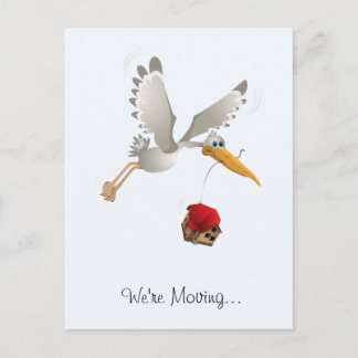 We're Moving Stork! Announcement Postcard