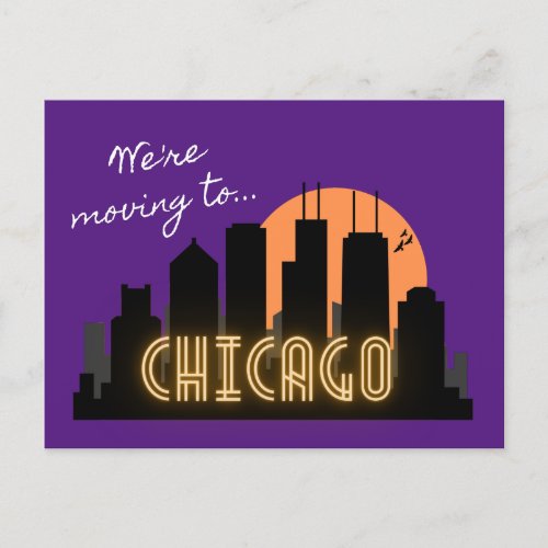 Were Moving to Chicago Postcard