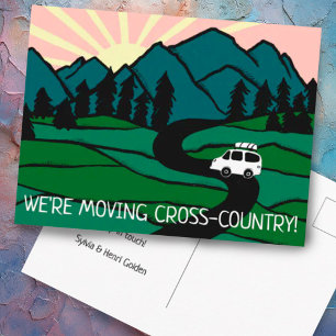 We're Moving Van Mountains Vanlife Sunrise Postcard