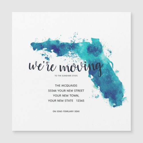 Were Moving Watercolor Florida Announcement