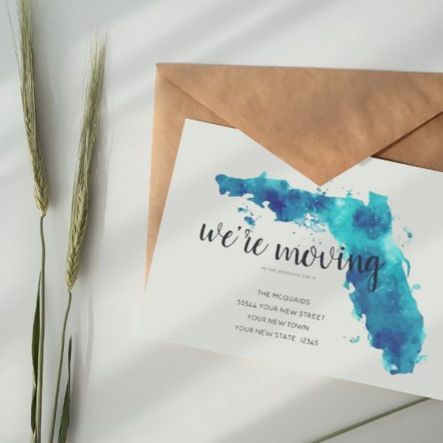 Were Moving Watercolor Florida Moving Announcement