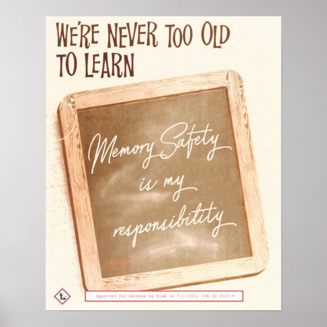 We're never too old to learn poster (Front)