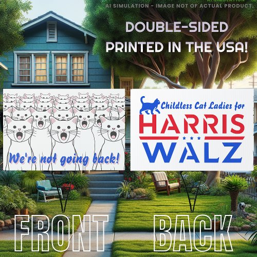 'We're not going back!' Cat Ladies for Harris/Walz Sign