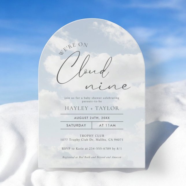 We're On Cloud 9 Baby Shower Arch Invitation (Creator Uploaded)