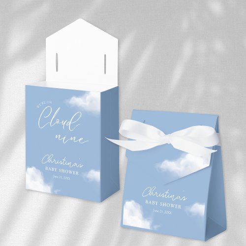 Were on Cloud 9 Baby Shower Blue Favor Boxes