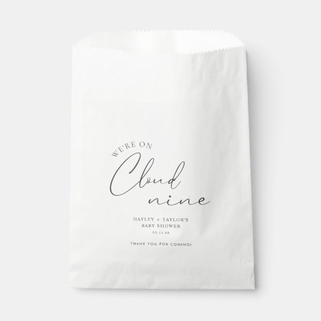 We're On Cloud 9 Baby Shower  Favor Bag (Front)