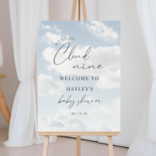 We're On Cloud 9 Baby Shower Welcome Sign