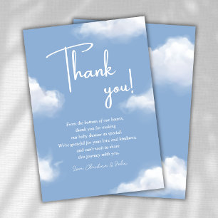 We're on Cloud 9 Blue Baby Shower Thank You Card