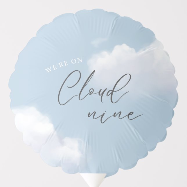 We're on Cloud 9 Blue Boy Baby Shower Balloon (Front)