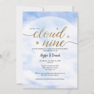 We're on Cloud 9 Couple Baby shower  Invitation