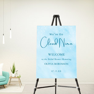 We're On Cloud 9 Dreamy Blue Baby Shower Welcome Foam Board