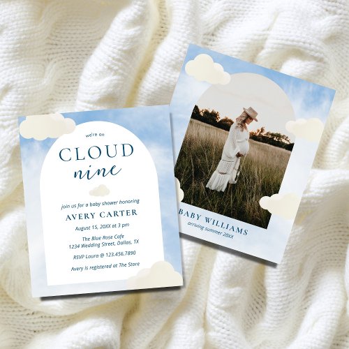 Were On Cloud 9 Dreamy Clouds Baby Shower Invites