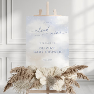 We're On Cloud 9 Dreamy Clouds Baby Shower Welcome Foam Board
