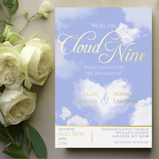 We're on Cloud 9 Elegant Wedding Gold