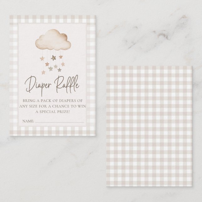 We're on Cloud 9 Gender Neutral Diaper Raffle  Enclosure Card (Front/Back)