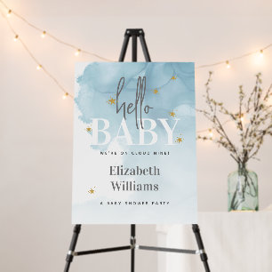 We're on Cloud 9 Hello Baby Shower Party Sign