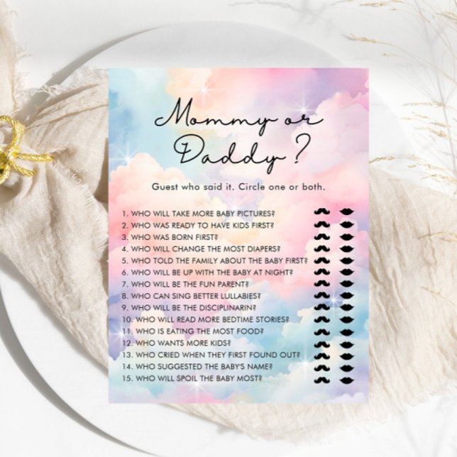 We're On Cloud 9 Mommy or Daddy Baby Shower (Creator Uploaded)