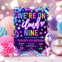We're On Cloud 9 Neon Glow 9th Birthday Party
