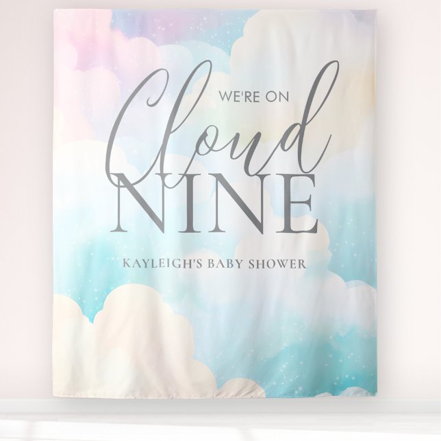 We're on Cloud Nine Baby Shower Backdrop (Creator Uploaded)