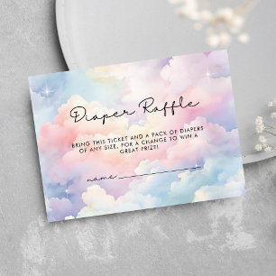 We're On Cloud Nine Baby Shower Diaper Raffle Enclosure Card