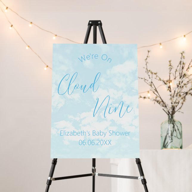 We're On Cloud Nine Baby Shower Foam Board (In Situ (Stand))