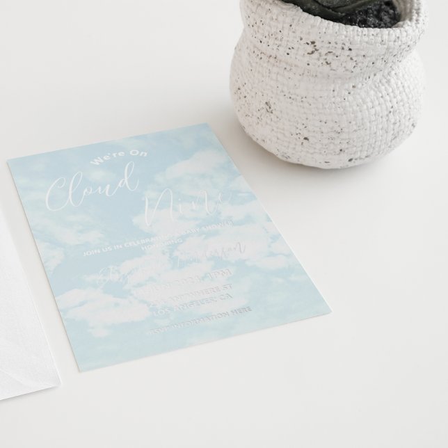 We're On Cloud Nine Baby Shower Foil Invitation (Creator Uploaded)