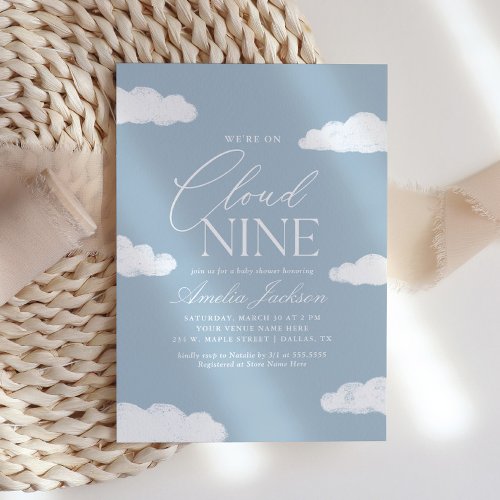 Were On Cloud Nine Baby Shower Invitation