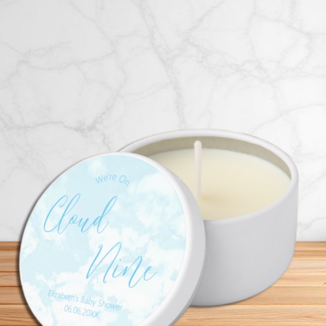 We're On Cloud Nine Baby Shower Mini Candle Favors (Creator Uploaded)