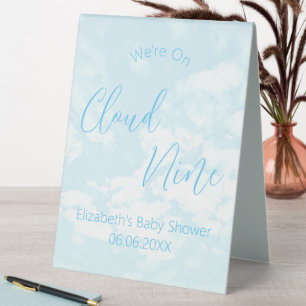 We're On Cloud Nine Baby Shower Table Tent