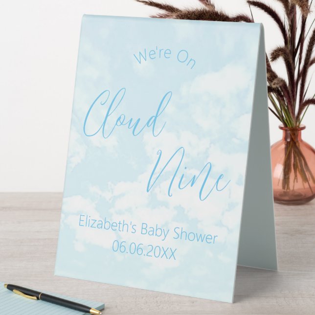 We're On Cloud Nine Baby Shower Table Tent (In SItu (Table))